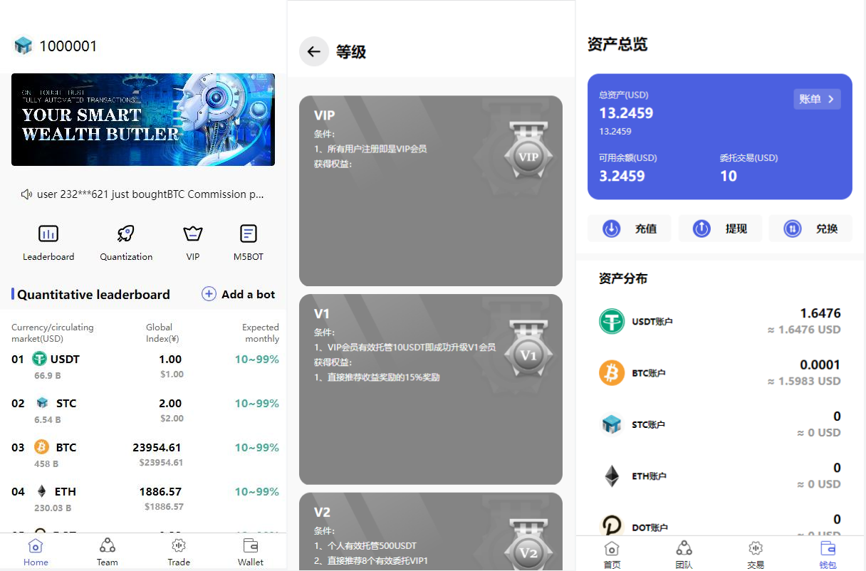 全新量化机器人/区块链投资系统/量化交易源码/前端uinapp