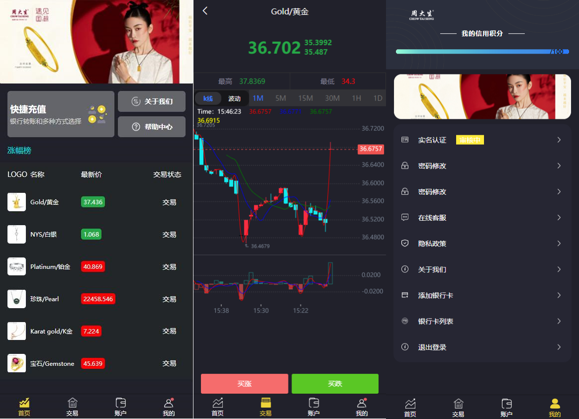 uinapp版微交易系统/贵金属交易平台/定制版微盘源码